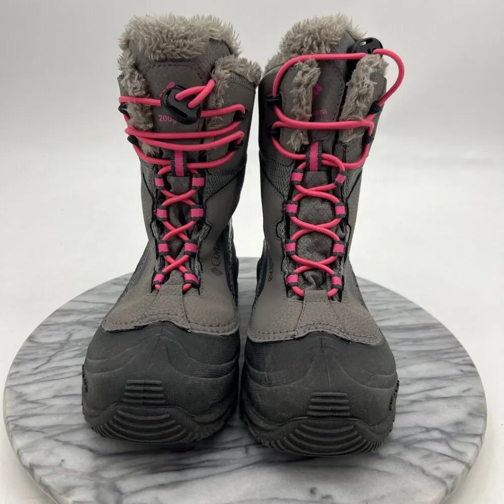 Columbia‎ Youth 4 Boots Bugaboot II 200 Gram Faux Fur Winter Gray Pink BY5956